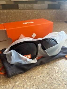 SPY Black Sunglasses with Dark Smoke Lenses